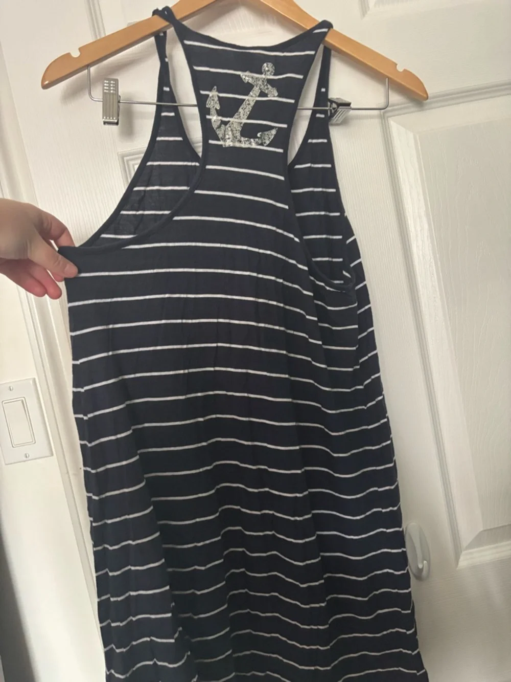 Xhilaration Navy & White Striped Racerback Midi Dress - Picture 3 of 3